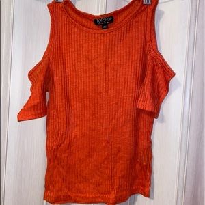 Orange Open shoulder shirt